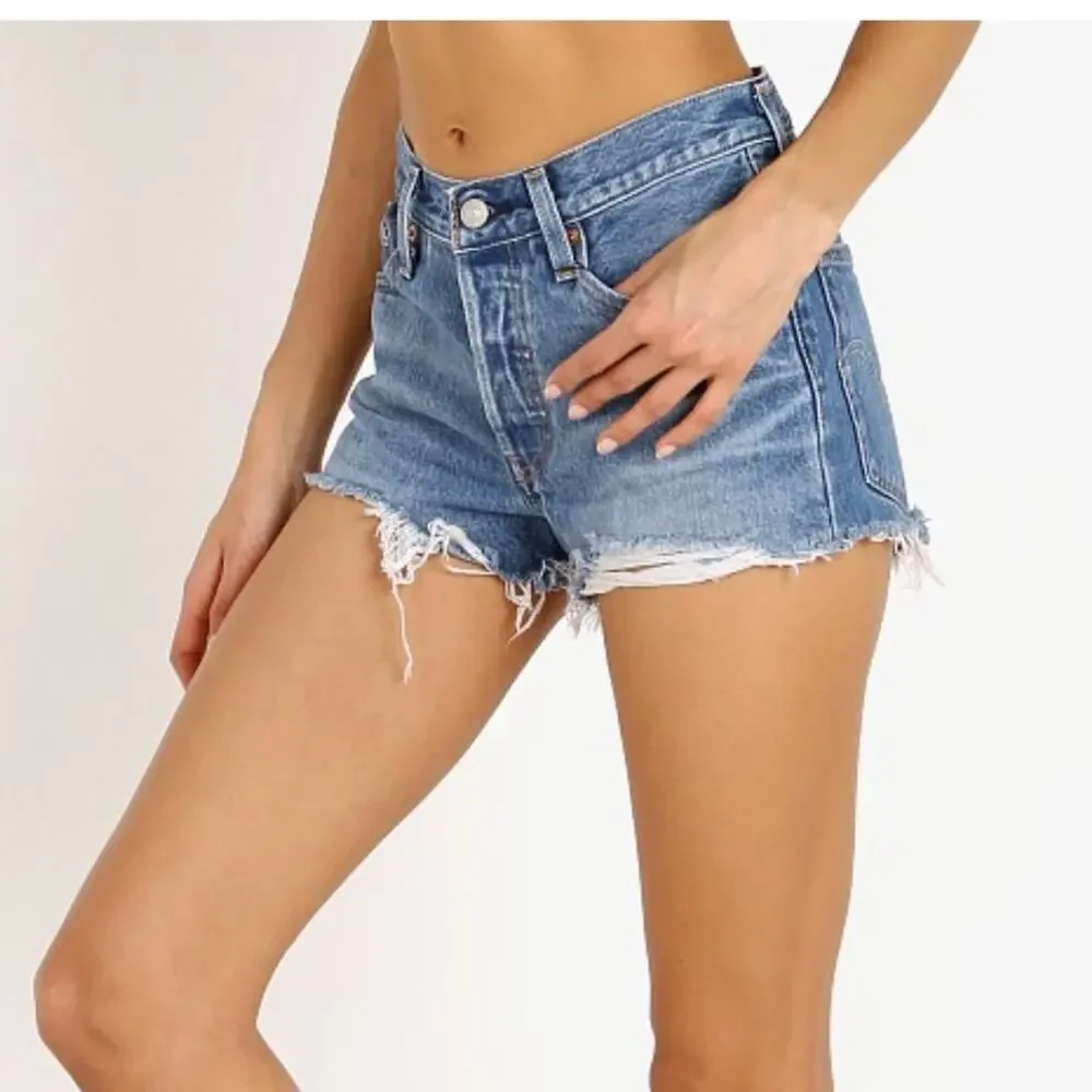Levi’s Indigo Avenue High Rise Denim Cut Offs